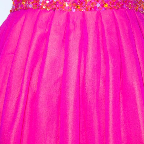 SCALA Dress Gradient Fushia Orange Requins Prom Wedding Small Sz 8 NEW - Picture 7 of 7